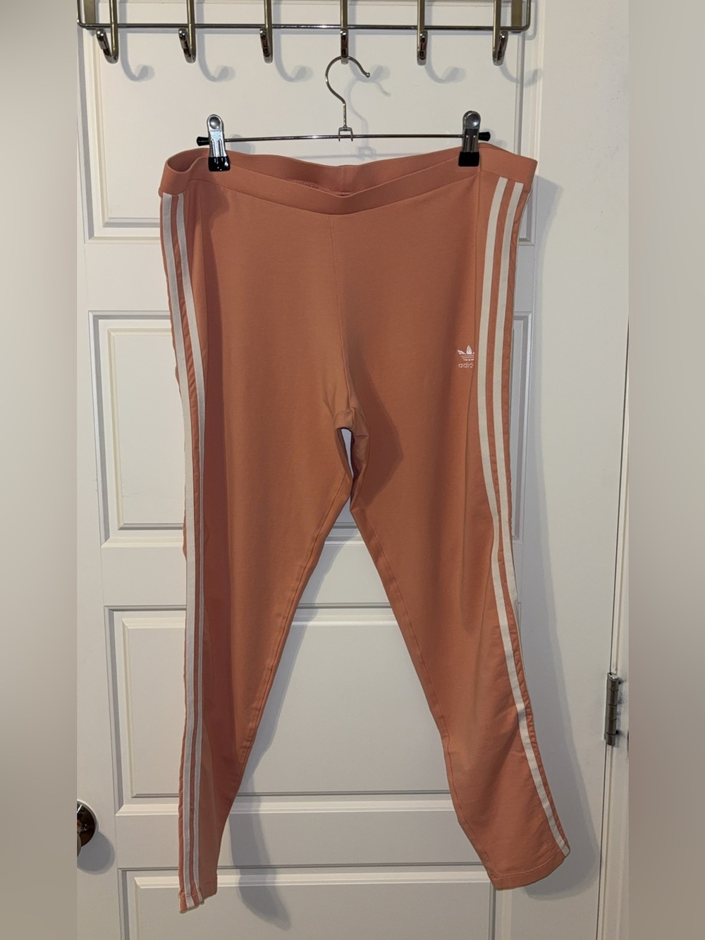 Adidas Women’s Pink 3-Stripes Cotton Leggings
